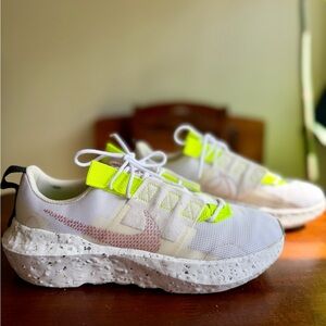 Nike Crater Impact White Pink Glaze Volt Sneakers | Women's 7.5